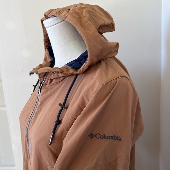 Women’s Columbia Tan Tunic Lightweight Windbreaker Hiking Jacket - Picture 4 of 5